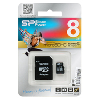 Silicon power micro SDHC Card 8GB Class 10 + SD adapter