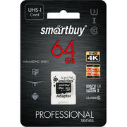 Smartbuy microSDXC Professional UHS-I U3 64GB фото