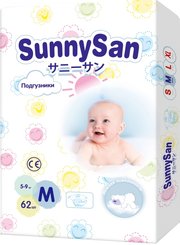 SunnySan Diapers M / 62 pcs фото