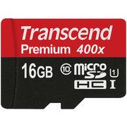 Transcend microSDHC Class 10 Premium UHS-I 400x 16GB фото