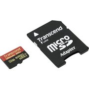 Transcend microSDHC Class 10 UHS-I 600x with SD Adapter 32GB фото