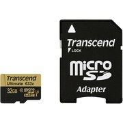 Transcend microSDHC Class 10 UHS-I U3 633x with SD Adapter 32GB фото