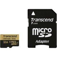 Transcend microSDHC Class 10 UHS-I U3 633x with SD Adapter 32GB