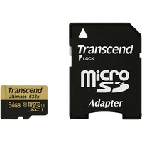 Transcend microSDXC Class 10 UHS-I U3 633x with SD Adapter 64GB