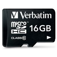 Verbatim microSDHC Class 10 16GB + SD adapter