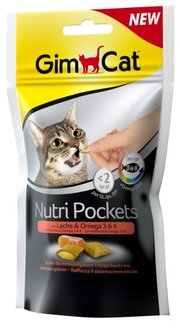 GimCat Витамины Nutri Pockets с лососем и Омега 3 и 6 фото