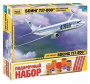 ZVEZDA 7019П Пассажирский авиалайнер Боинг 737-800, подарочный набор, 1/144 — 7019П фото